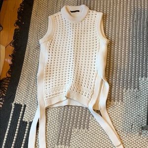 Tibi Open Pointelle Knit Sleeveless Sweater